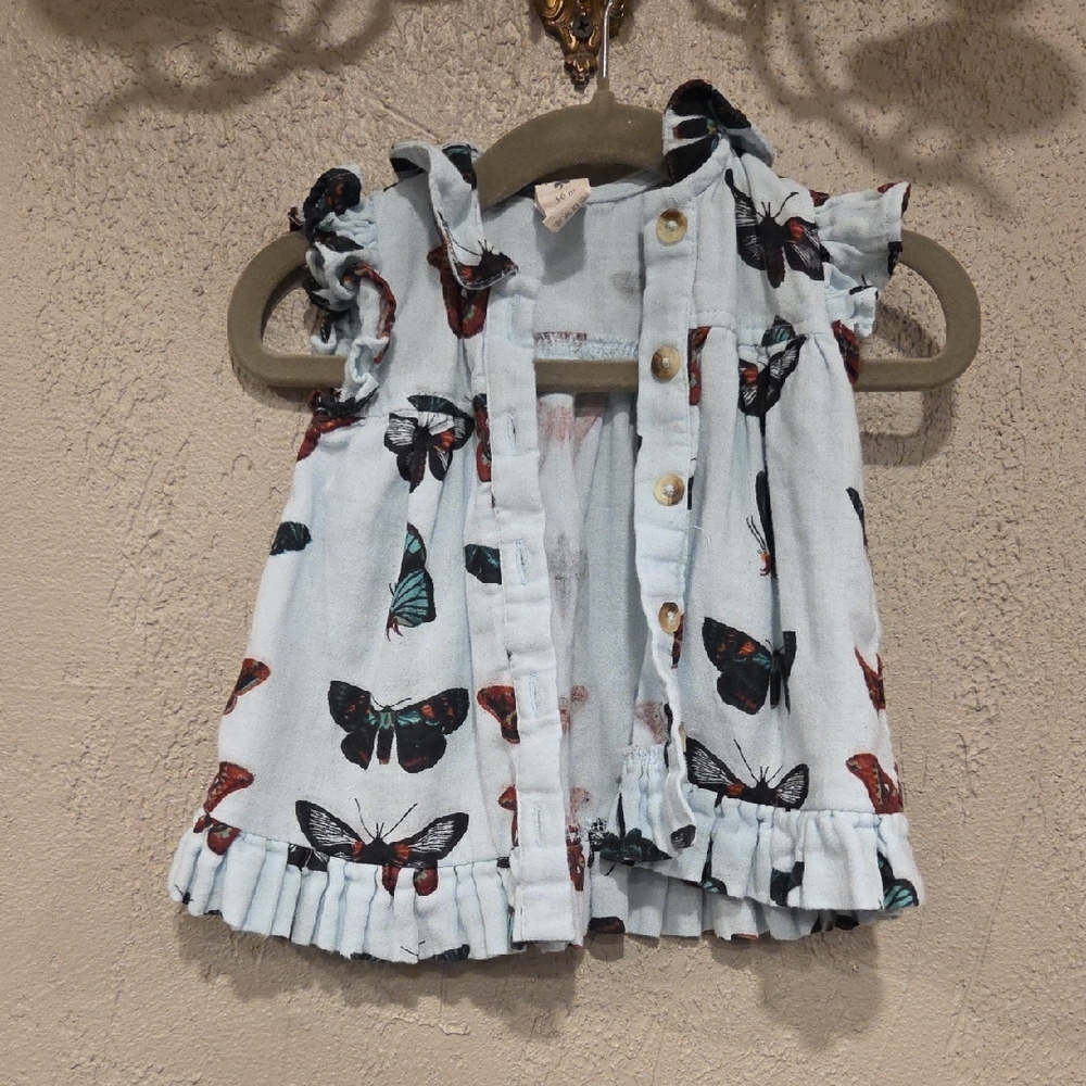 Kate Quinn Organic Cotton Moth/Butterfly Print Kids Dress